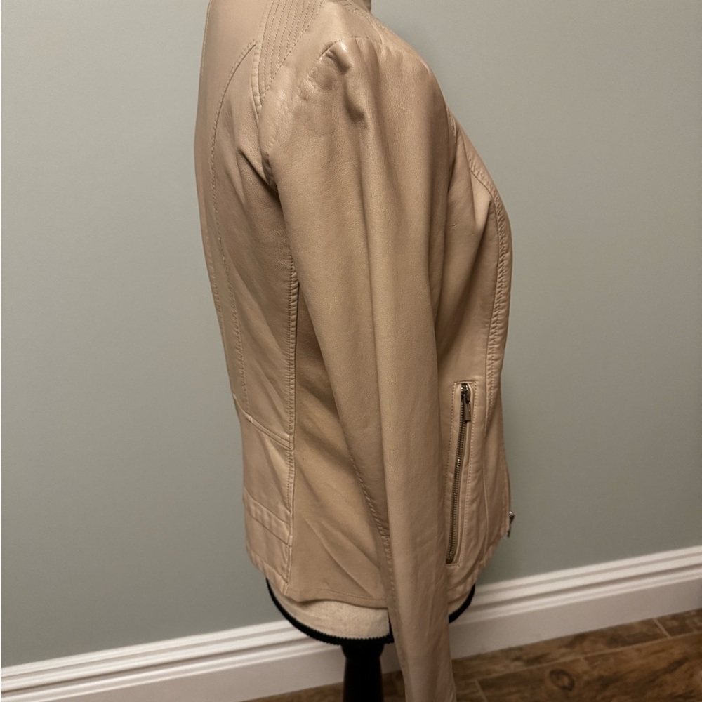 Express Beige Leather Jacket - image 2